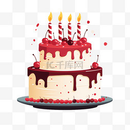 气球蜡烛图片_生日快乐，平面设计，配蛋糕和蜡