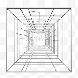 抽象三维透视室内线框矢量设计