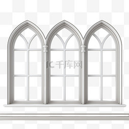 玻璃窗图片_逼真的拱形窗套