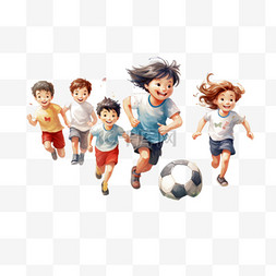 儿童乐趣图片_活跃的男孩和女孩在户外进行运动