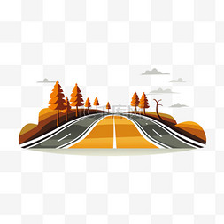 弯弯曲曲的道路或有标记的公路。