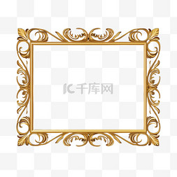 墙上简单的金色镜框