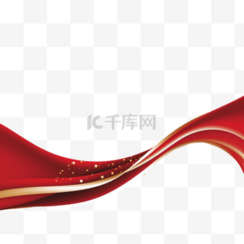 红色豪华背景，带有金色曲线，闪耀着圆点效果和波克装饰