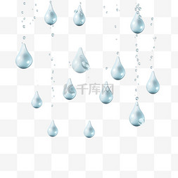 落雨滴落逼真的矢量插图