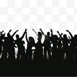 剪影背景素材图片_派对人群剪影在夜总会跳舞