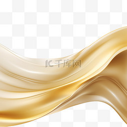 抽象线条波纹图片_金色金属丝绸飘荡奢华潮。