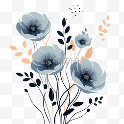 手绘包装模板图片_抽象极简主义手绘花卉