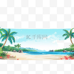 宣传单图片_暑假网页横幅插图。
