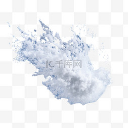 烟雾效果素材图片_白色雪花爆炸粒子和雪花在透明的