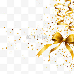 礼物彩纸图片_庆祝狂欢节的金色彩带。