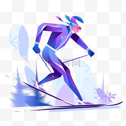 运动会图片_滑雪荣誉体育亚运会运动员蓝色扁