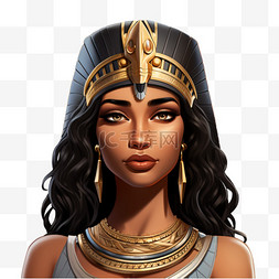 埃及矢量女王免扣元素装饰素材
