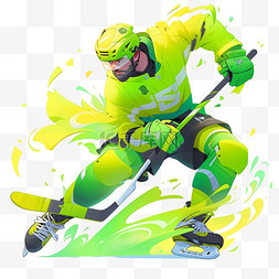 运动会图片_冰球耐力立体亚运会运动员绿色体