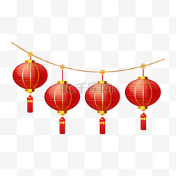 大红灯笼春节新年节日装饰元素