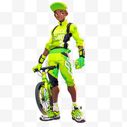 自行车团队精神亚运会运动员绿色