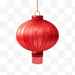 一盏红灯笼插画春节新年节日元素