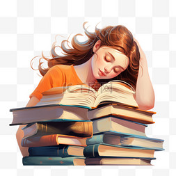 女孩双手合十图片_双手合十睡在书本上的女孩