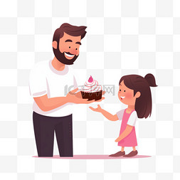 甜品店店员给女孩递纸杯蛋糕