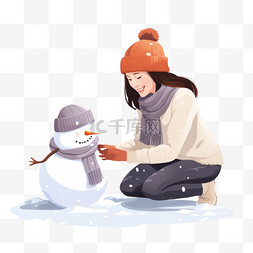 品格塑造图片_塑造雪人的母亲和女儿