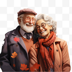 老奶奶老爷爷重阳节相爱老夫妇老