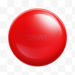 装饰按钮图片_红圆按钮建模元素立体免扣图案