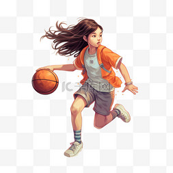 打篮球女篮女篮立体风篮球运动员