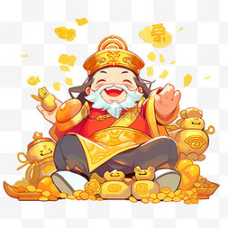 新年财神手绘元素卡通