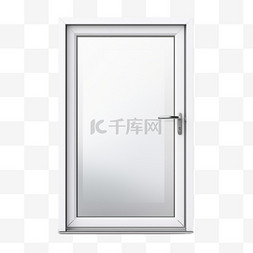 玻璃门ai图片_白色金属框玻璃门