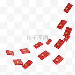 红包漂浮图片_3D新年飞起来红包元旦春节漂浮