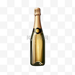 香槟图案图片_香槟图案酒瓶免扣元素装饰素材