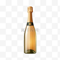 香槟质感酒瓶免扣元素装饰素材