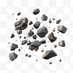 石头散落碎石免扣元素装饰素材