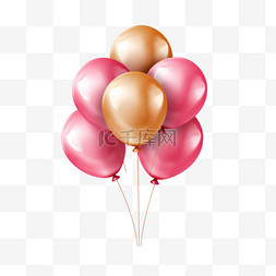 粉色光泽气球元素立体免扣图案
