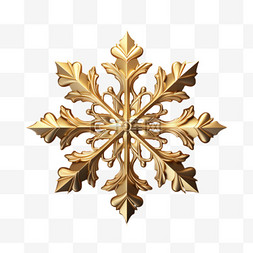 雪花数字数字图片_圣诞节金色礼雪花形状3d素材元素