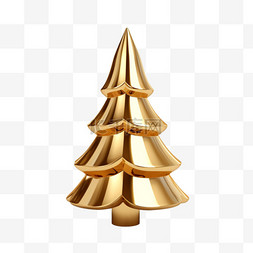 3D立体金色金属质感圣诞树20