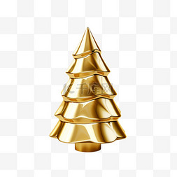 数字27图片_3D立体金色金属质感圣诞树27