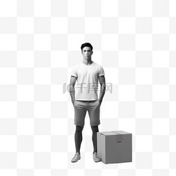 站立的男子图片_男子站立的灰度摄影