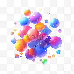 数字图片_彩色特色气泡元素立体免扣图案