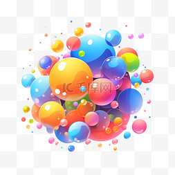 数字图片_彩色卡通气泡元素立体免扣图案