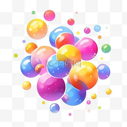 彩色图形气泡元素立体免扣图案