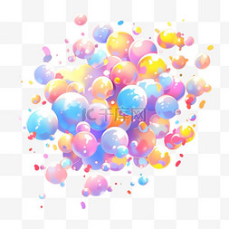 彩色堆叠气泡元素立体免扣图案