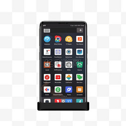 黑色三星安卓智能手机显示图标