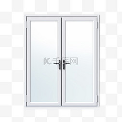 玻璃门ai图片_白色边框玻璃门紧闭