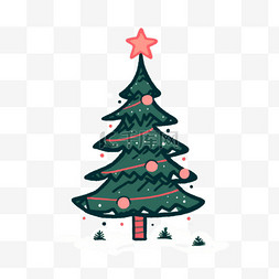 嗨皮图片_圣诞嗨皮快乐圣诞树扁平风圣诞节