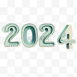 新年数字2024年立体新年元旦