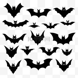蝙蝠剪影图形元素立体免扣图案