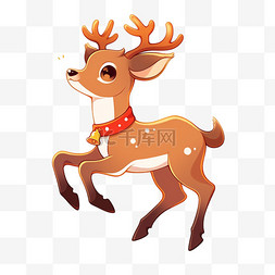 奔跑小鹿图片_圣诞节手绘小鹿卡通元素