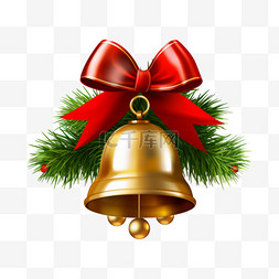 松树圣诞节图片_3d免抠圣诞节圣诞装饰铃铛元素