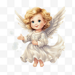 天使孩子翅膀元素立体免扣图案