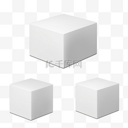 盒子免扣素材图片_盒子白色模型元素立体免扣图案